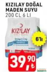 KIZILAY DOĞAL MADEN SUYU 6X200 ML fiyat ve kampanya bilgisi